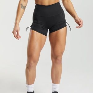Gymshark LEGACY RUCHED TIGHT SHORTS in Black